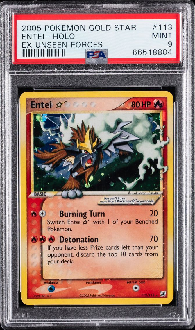 2005 #113 Entei-Holo PSA 9 EX Un