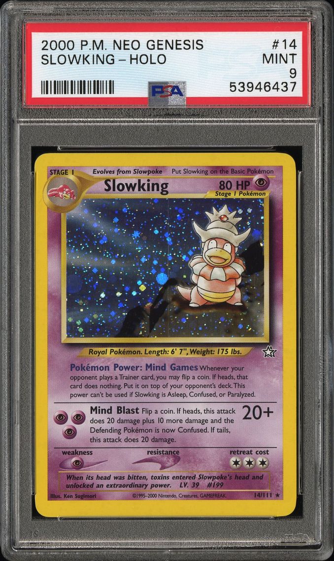 2000 #14 Slowking-Holo PSA 9 Neo Genesis Pokemon
