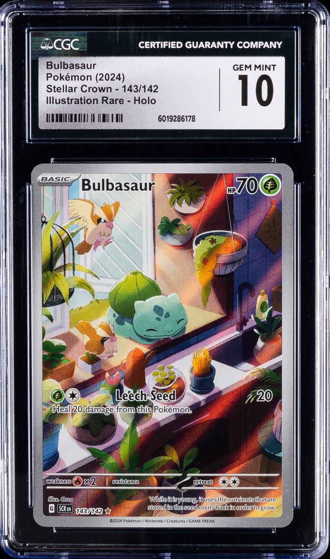 2024 #143 Bulbasaur CGC 10 Scr EN-Stellar Crown Pokemon