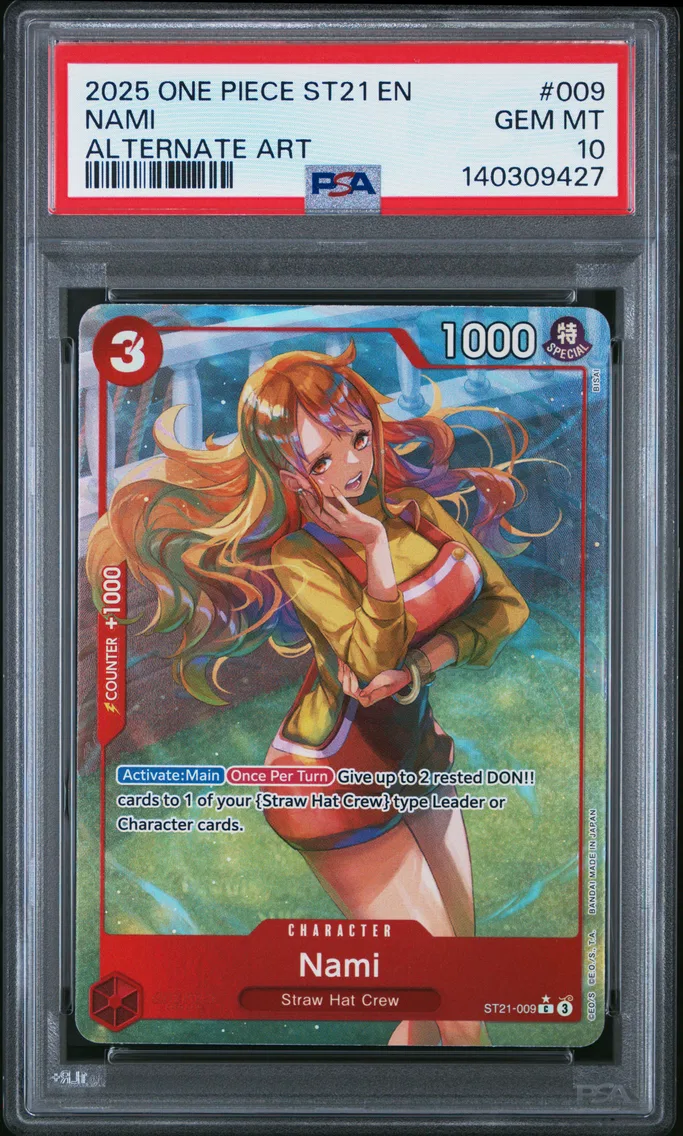 2025 #009 Nami PSA 10 One Piece Starter Deck ST21-EX Gear 5