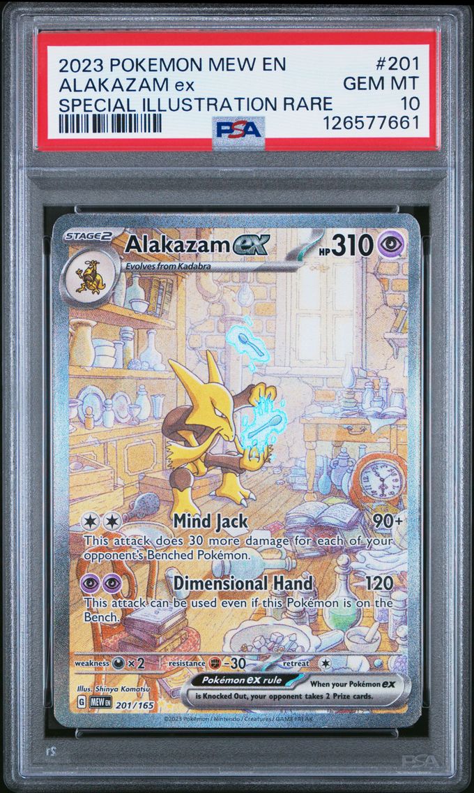 2023 #201 Alakazam EX PSA 10 Mew EN-151 Pokemon