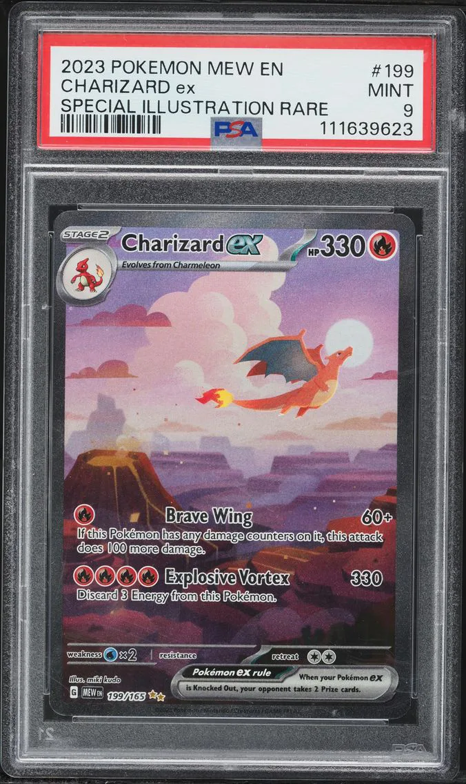 2023 #199 Charizard EX PSA 9 Mew EN-151 Pokemon