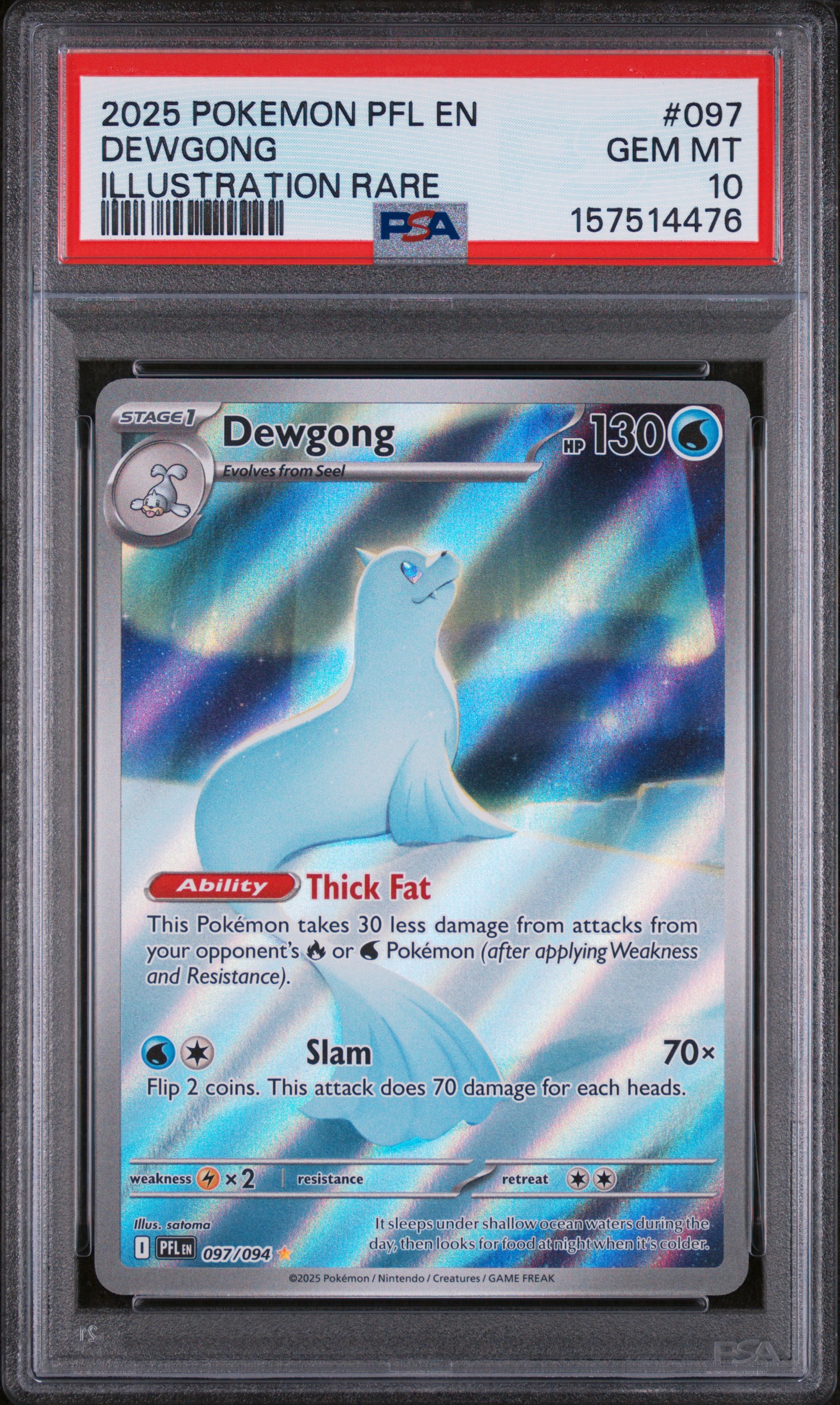 2025 #097 Dewgong PSA 10 Pfl En-Phantasmal Flames