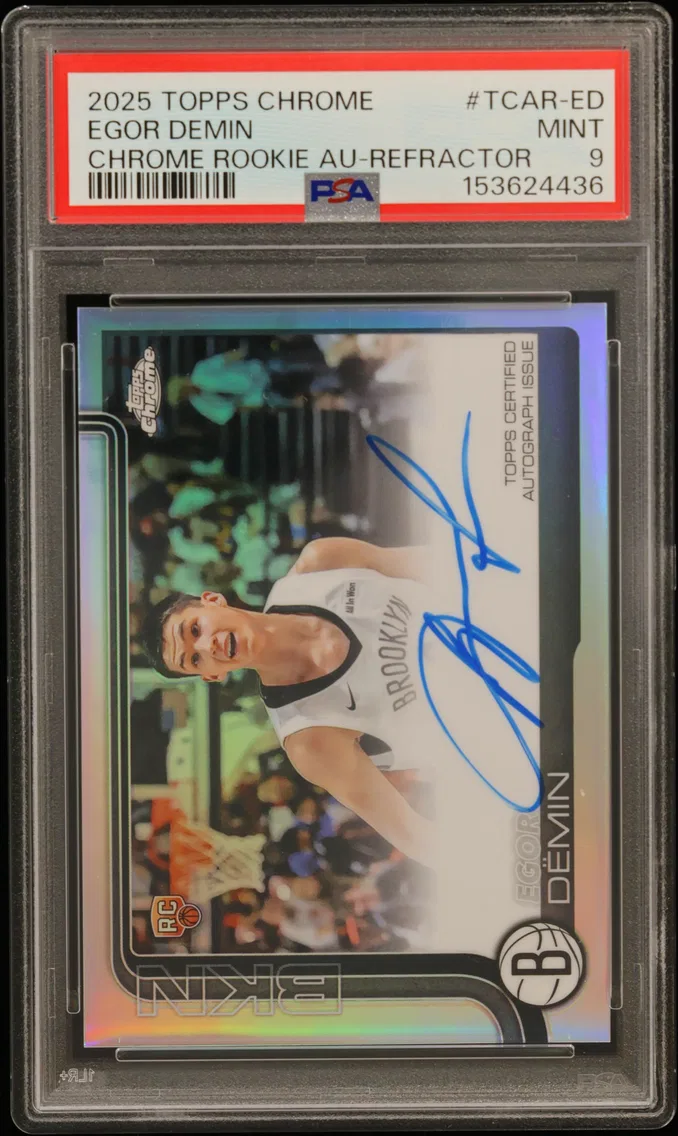2025 #TCAR-ED Egor Demin PSA 9 Topps Chrome Chrome Rookie Autographs