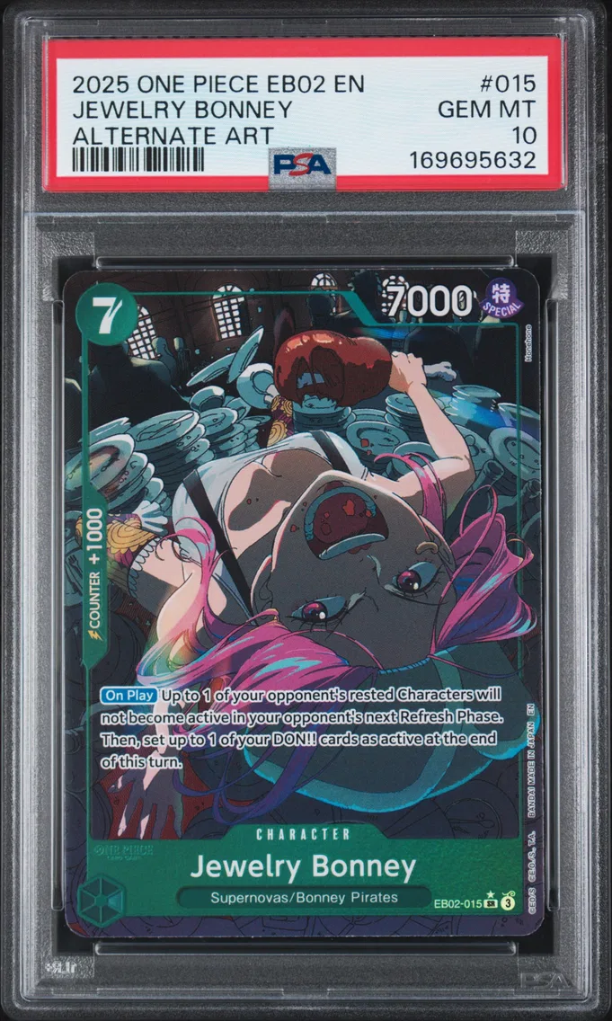 2025 #015 Jewelry Bonney PSA 10 One Piece EB02-Extra Booster -Anime 25th Collection-