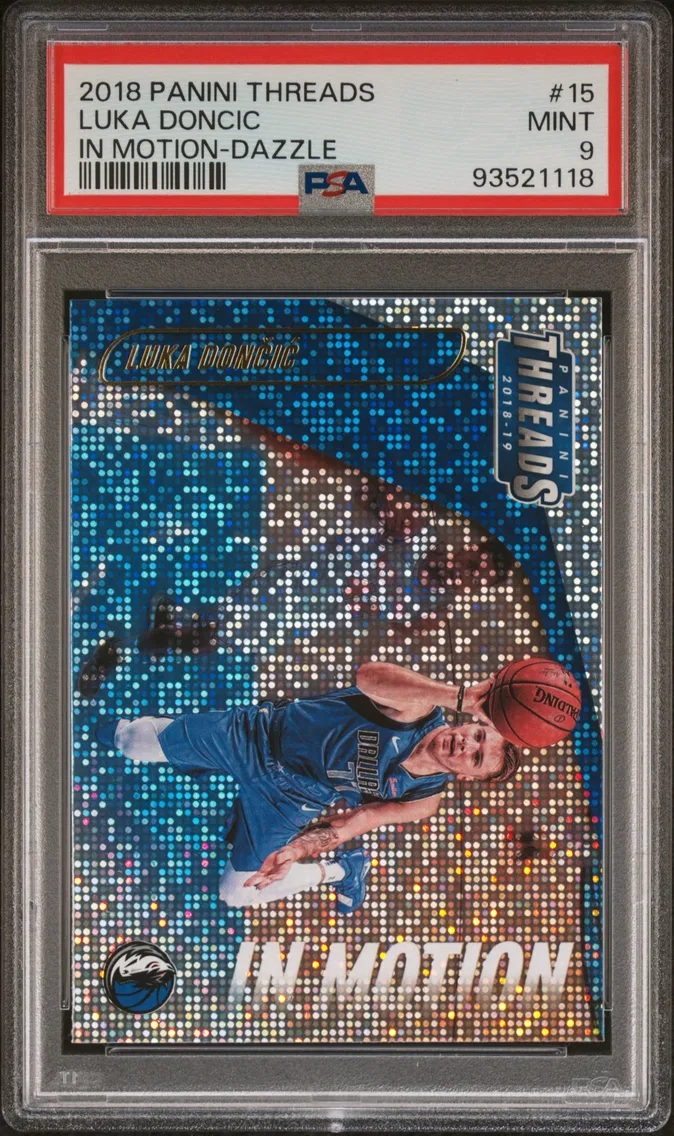 2018 #15 Luka Doncic PSA 9 Panini Threads in Motion