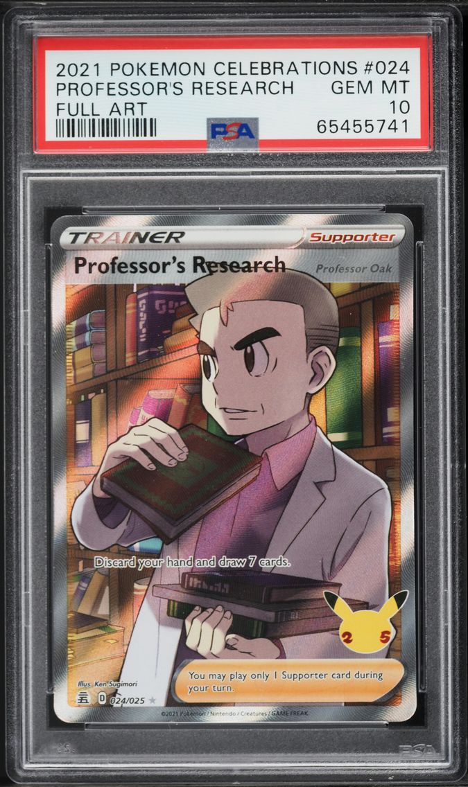 2021 #024 Full Art/Professor's Research PSA 10 Celebrations Pokemon