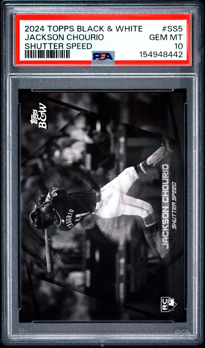 2024 #SS5 Jackson Chourio PSA 10 Topps Black and White Shutter Speed