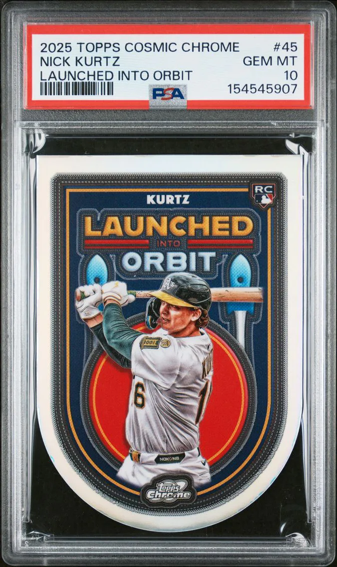 2025 #45 Nick Kurtz PSA 10 Topps Cosmic Chrome Launched Into Orbit