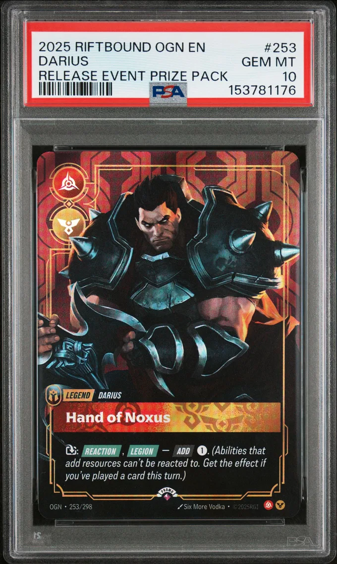 2025 #253 Darius - Hand of Noxus PSA 10 Riftbound: League of Legends Ogn-Origins