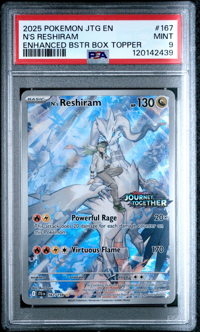 2025 #167 N's Reshiram PSA 9 Jtg EN-Journey Together Pokemon