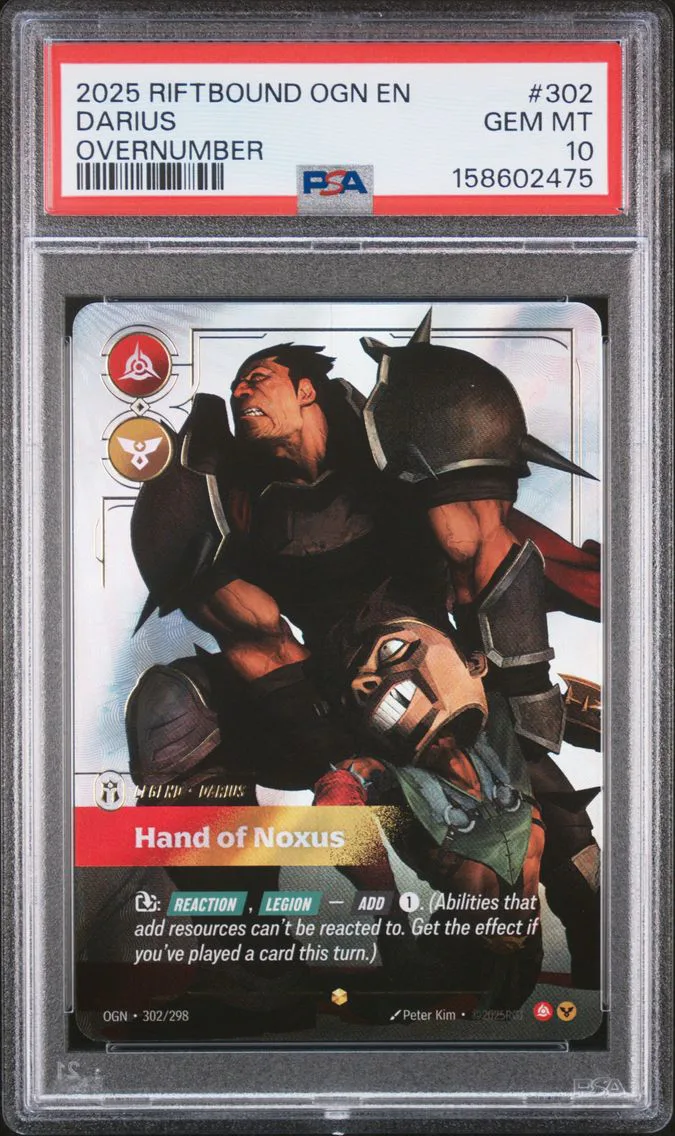 2025 #302 Darius - Hand of Noxus PSA 10 Riftbound: League of Legends Ogn-Origins