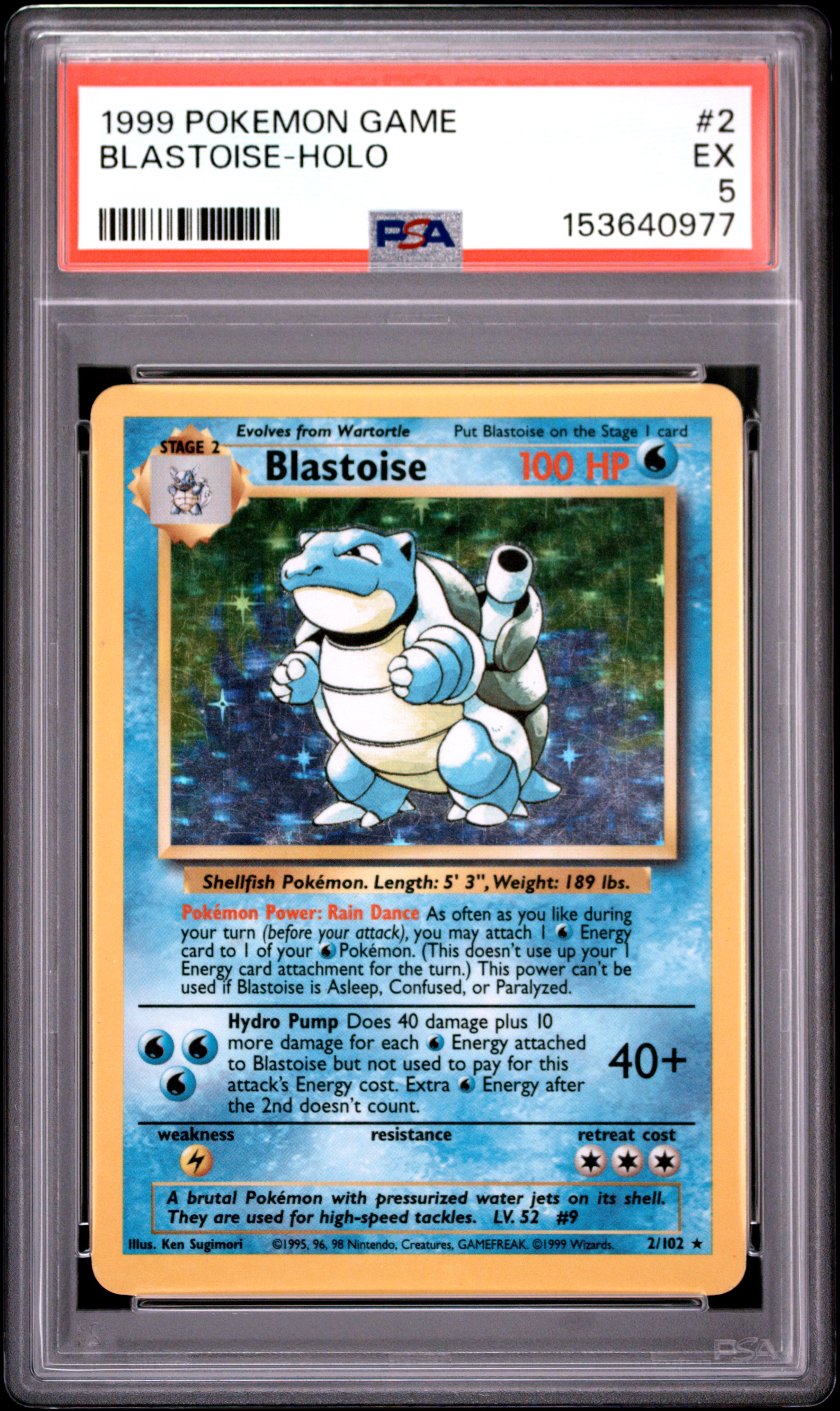 1999 #2 Blastoise-Holo PSA 5 Game