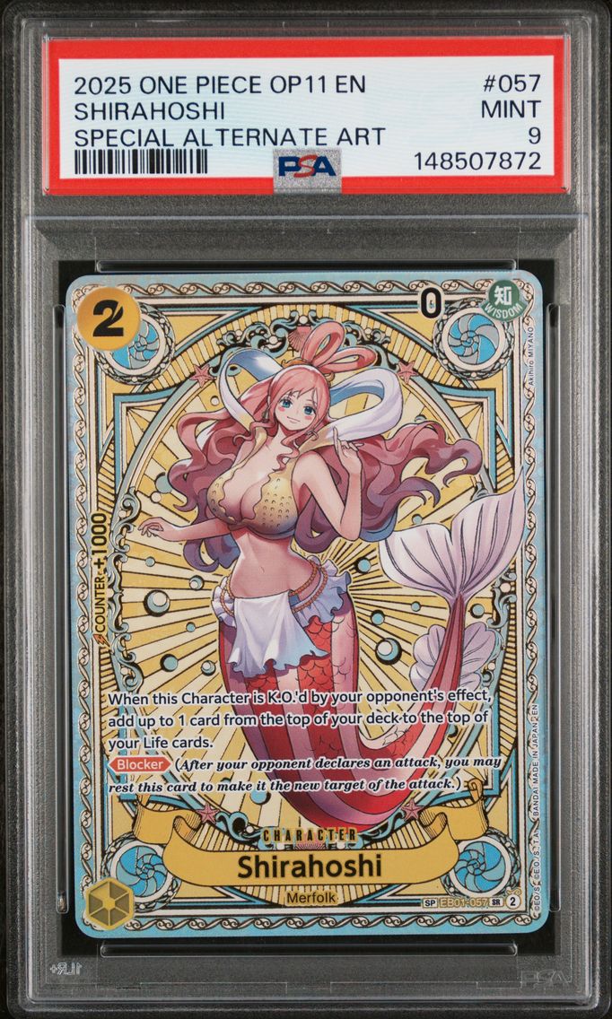 2025 #057 Shirahoshi PSA 9 One Piece OP11-A Fist of Divine Speed
