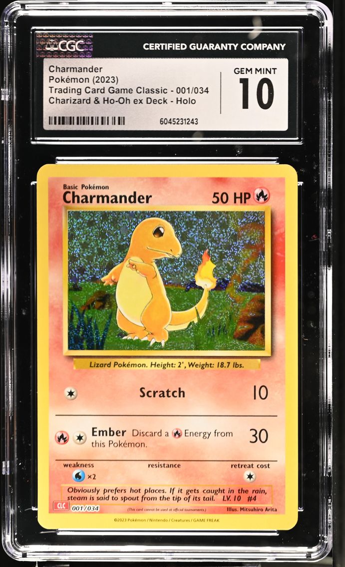 2023 #001 Charmander CGC 10 Trading Card Game Classic - CLV, CLC, CLB - English