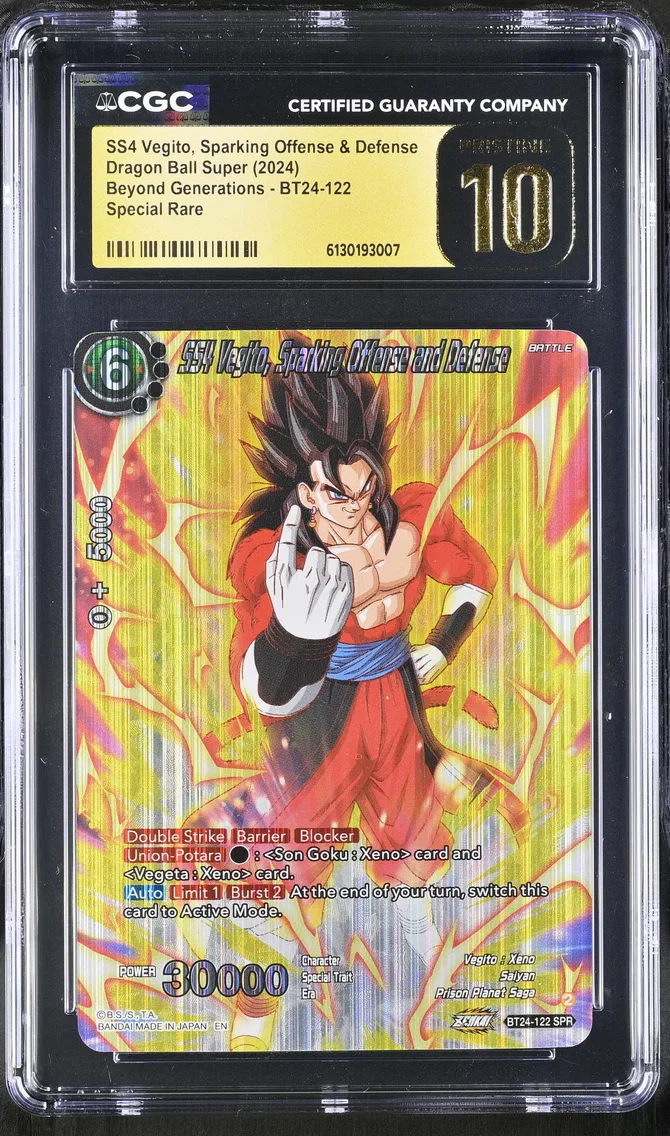 2024 #BT24-122 SS4 Vegito, Sparking Offense & Defense CGC 10 Pristine Beyond Generations (BT24) - English
