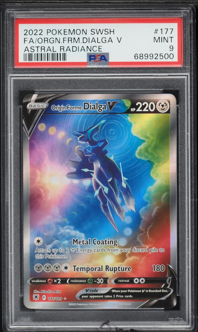 2022 #177 Full Art/Origin Forme Dialga V PSA 9 Sword & Shield Astral Radiance Pokemon