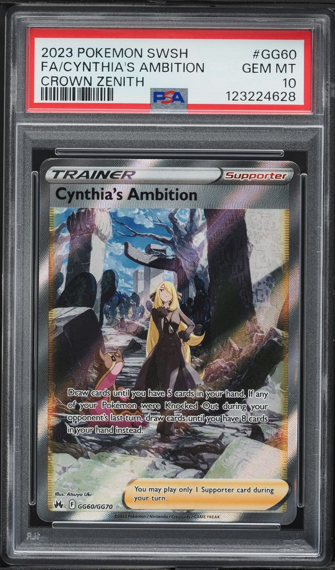 2023 #GG60 Full Art/Cynthia's Ambition PSA 10 Sword and Shield Crown Zenith Pokemon