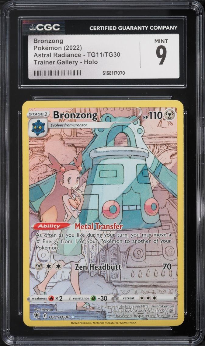 2022 Pokemon Sword & Shield Astral Radiance Trainer Gallery CHR Bronzong #TG11 CGC 9 MINT