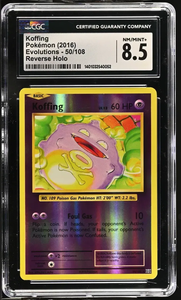 2016 #50 Koffing Reverse Holo CGC 8.5 Evolutions - English