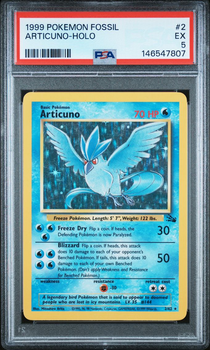 1999 #2 Articuno-Holo PSA 5 Fossil Pokemon