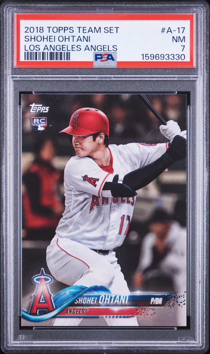 2018 #A-17 Shohei Ohtani PSA 7 Topps Team Set los Angeles Angels