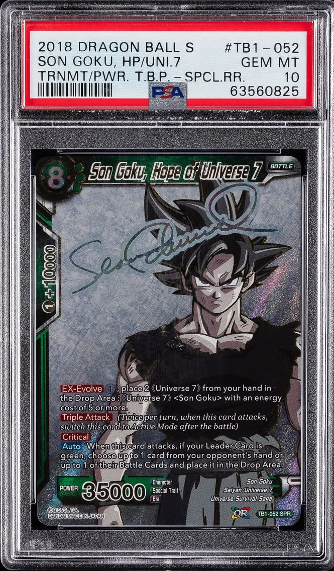 2018 #TB1-052 Son Goku, Hope of Universe 7 PSA 10 Dragon Ball Super Card Game Themed Booster 1 Tournament of Power