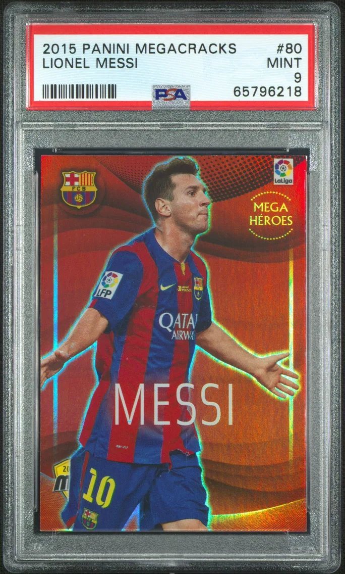 2015 #80 Lionel Messi PSA 9 Panini Mega Cracks Liga Bbva