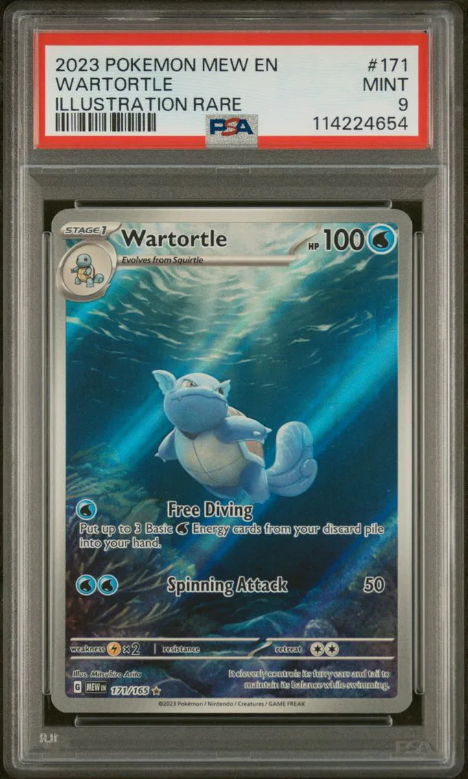 2023 #171 Wartortle PSA 9 Mew EN-151