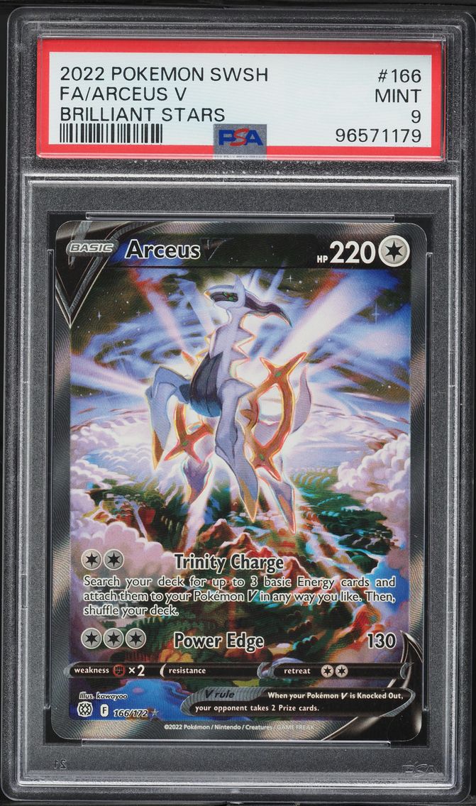 2022 #166 Full Art/Arceus V PSA 9 Sword & Shield Brilliant Stars Pokemon