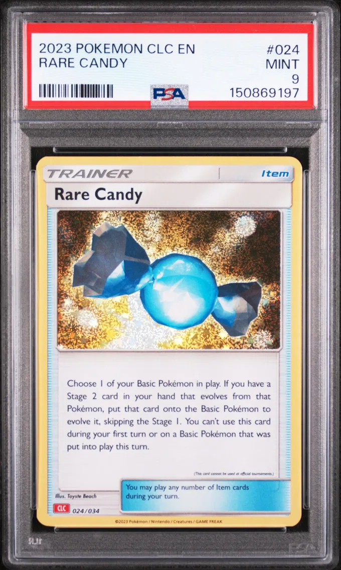 2023 #024 Rare Candy PSA 9 Clc-Trading Card Game Classic Charizard & HO-Oh EX Deck
