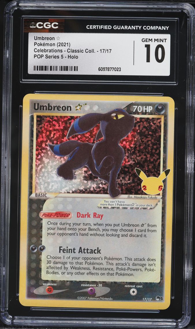 2021 #17 Umbreon-Gold Star CGC 10 Celebrations Classic Collection Pokemon