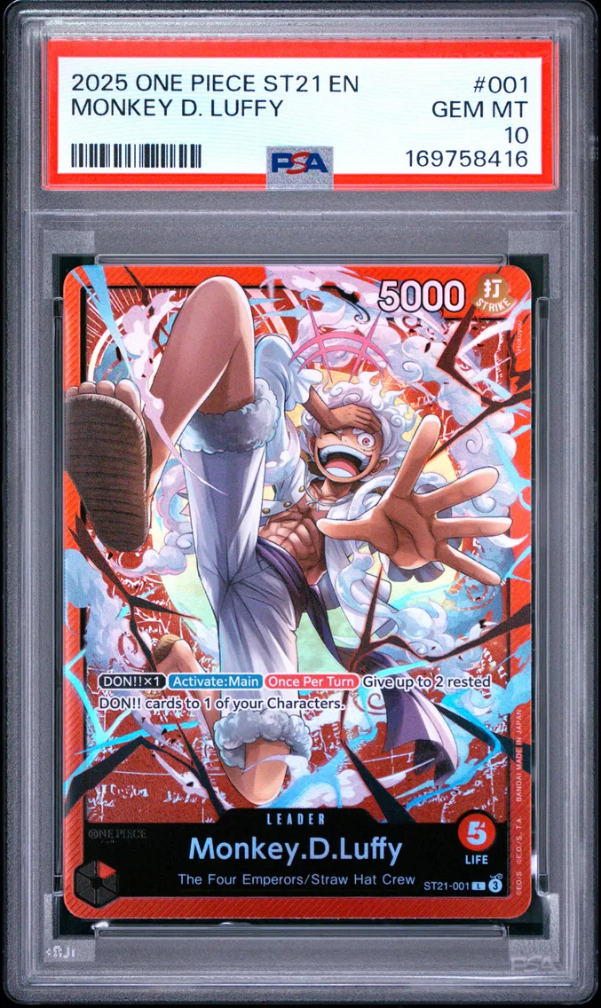 2025 #001 Monkey D. Luffy PSA 10 One Piece Starter Deck ST21-EX Gear 5
