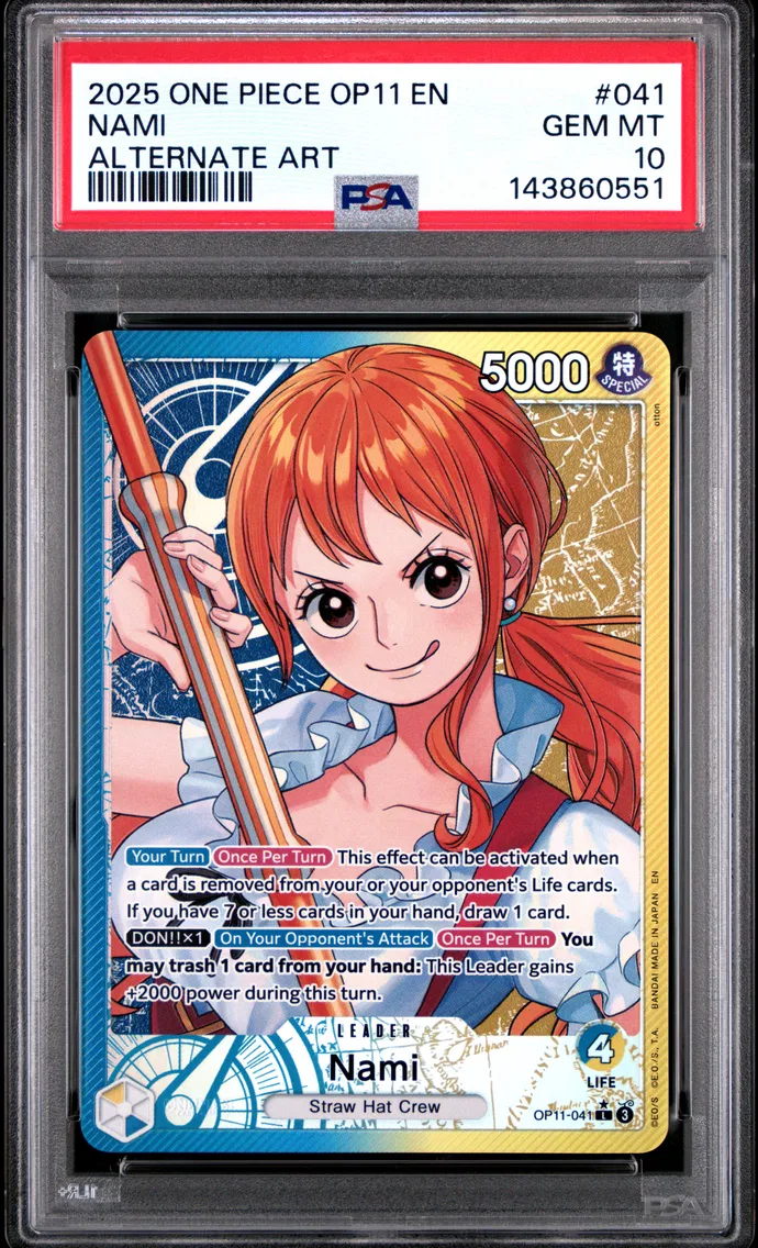 2025 #041 Nami PSA 10 One Piece OP11-A Fist of Divine Speed