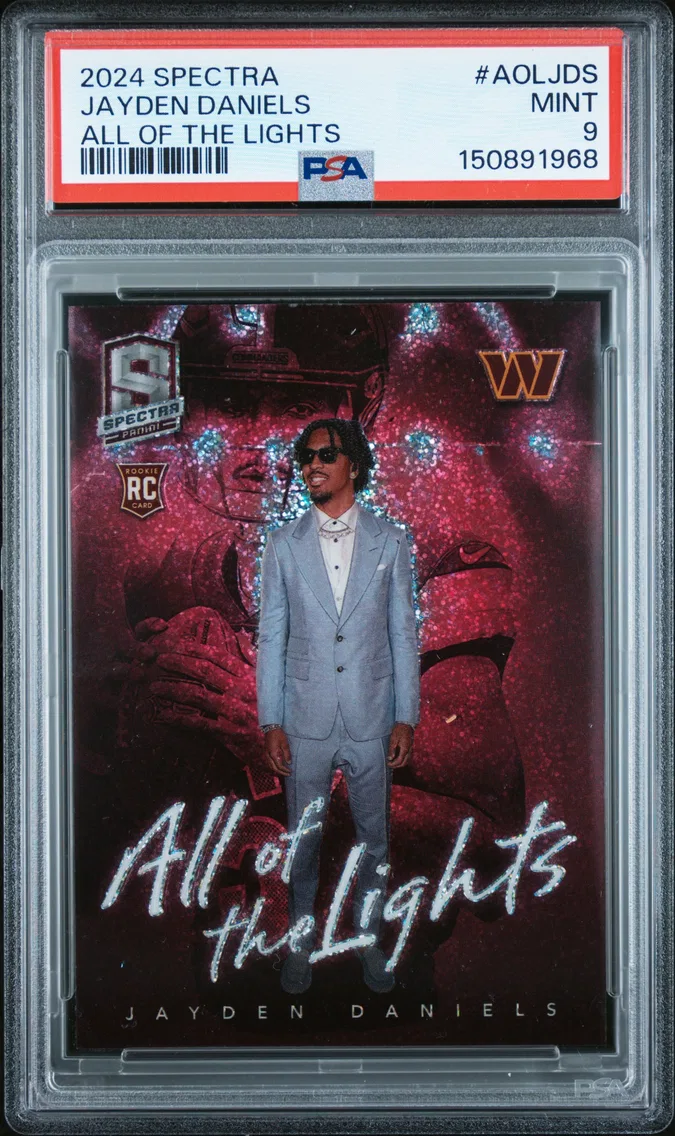 2024 #AOLJDS Jayden Daniels PSA 9 Panini Spectra All of the Lights