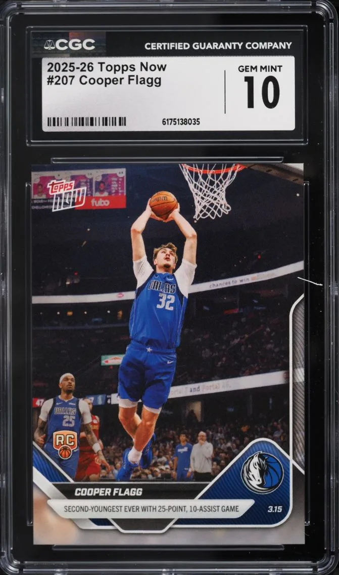 2025 Topps Now Cooper Flagg ROOKIE #207 CGC 10 GEM MINT