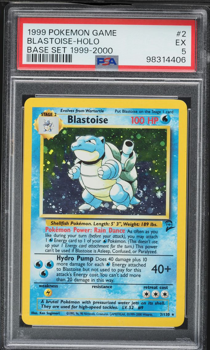 1999 #2 Blastoise-Holo PSA 5 Game Pokemon
