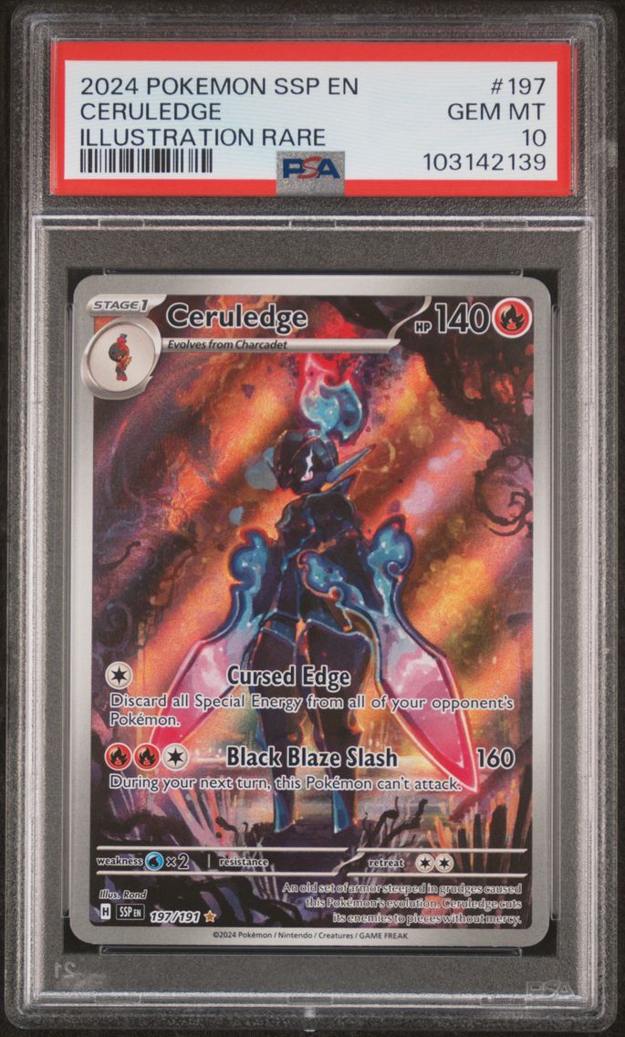 2024 #197 Ceruledge PSA 10 Ssp EN-Surging Sparks