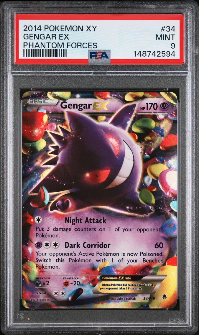 2014 #34 Gengar EX PSA 9 XY Phantom Forces