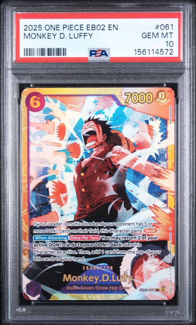 2025 #061 Monkey D. Luffy PSA 10 One Piece EB02-Extra Booster -Anime 25th Collection-