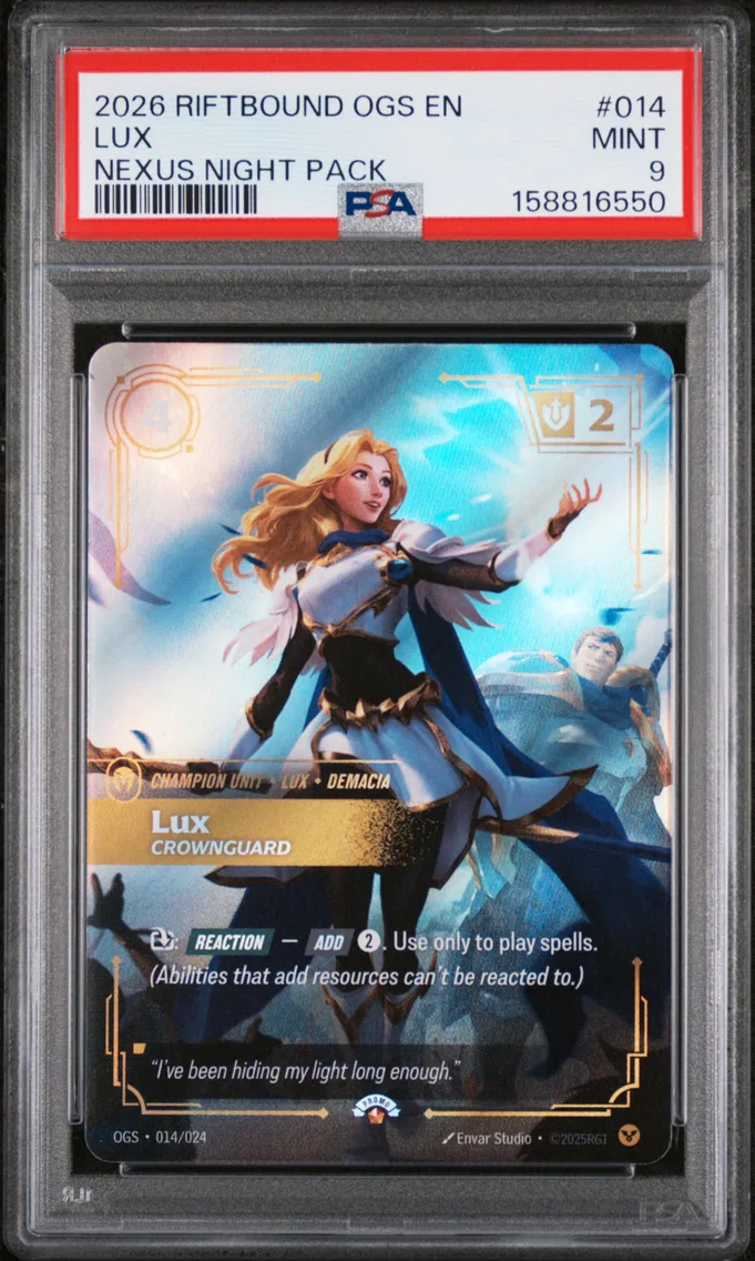 2026 #014 Lux - Crownguard PSA 9 Riftbound: League of Legends Ogs-Origins Proving Grounds