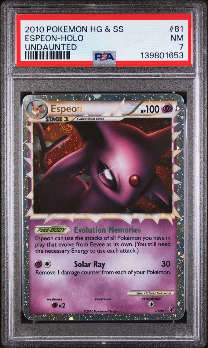 2010 #81 Espeon-Holo PSA 7 Heartgold & Soulsilver Undaunted Pokemon