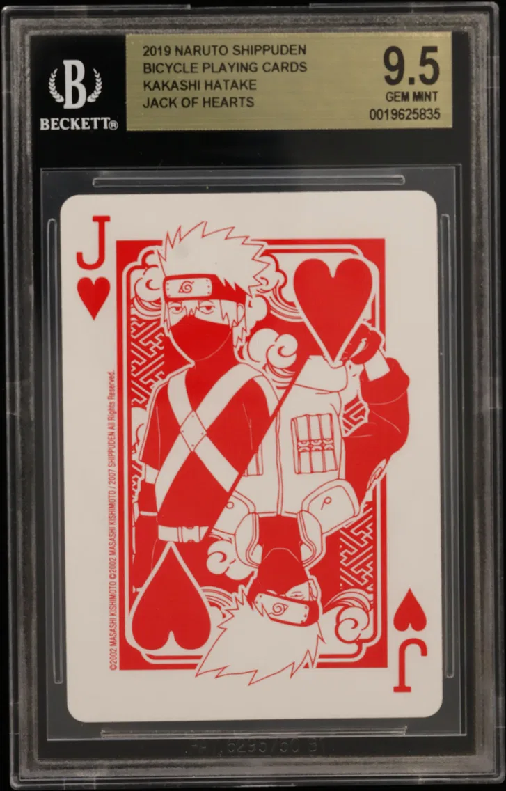 2019 #NNO Kakashi Hatake/(Jack of Hearts) BGS 9.5 Naruto Shippuden Bicycle Playing Cards