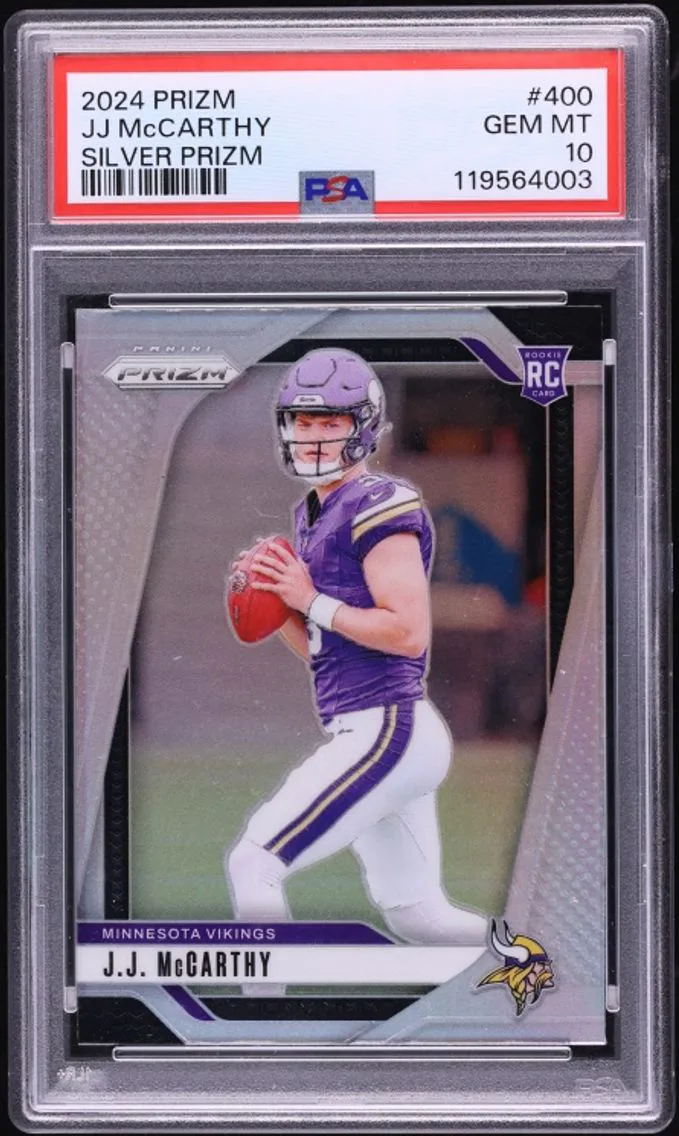 2024 #400 JJ McCarthy PSA 10 Panini Prizm Silver J.J. McCarthy ROOKIE