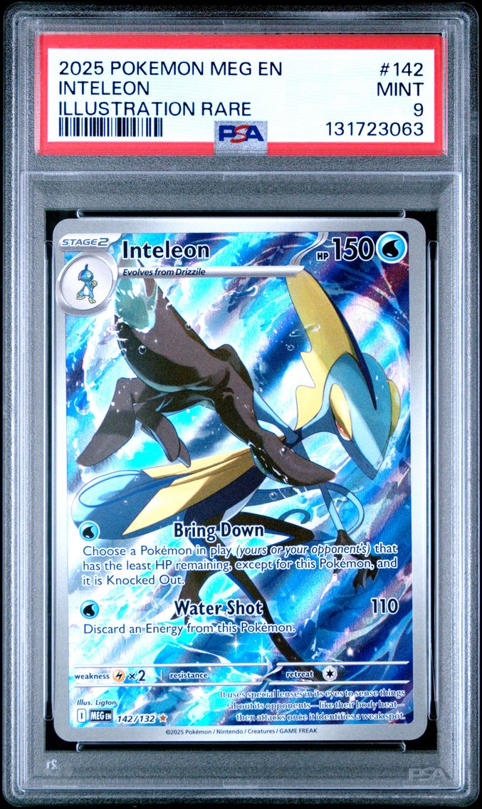 2025 #142 Inteleon PSA 9 Meg EN-Mega Evolution Pokemon