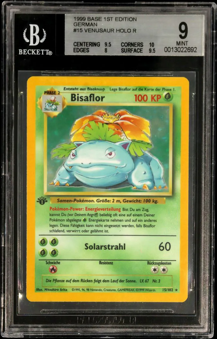 1999 #15 Venusaur HOLO R BGS 9 B