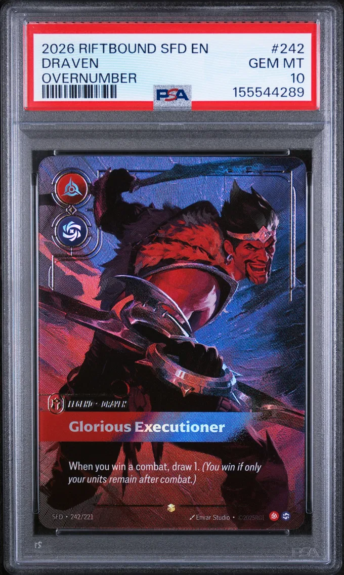 2026 #242 Draven - Glorious Executioner PSA 10 Riftbound: League of Legends Sfd-Spiritforged