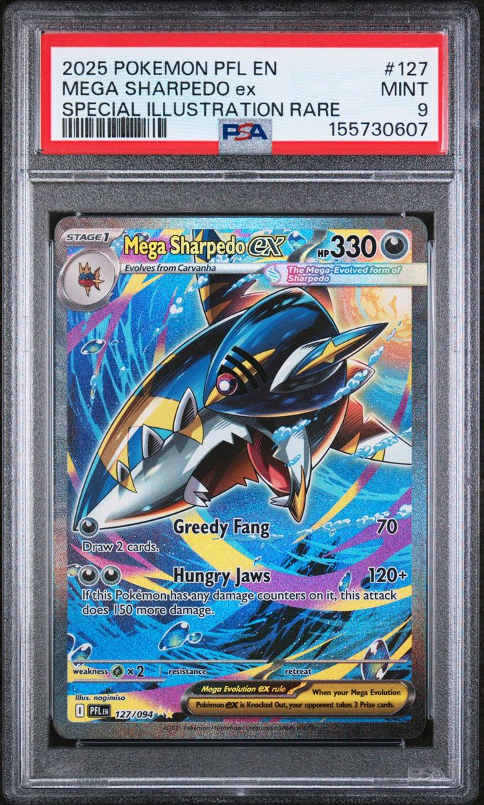 2025 #127 Mega Sharpedo EX PSA 9