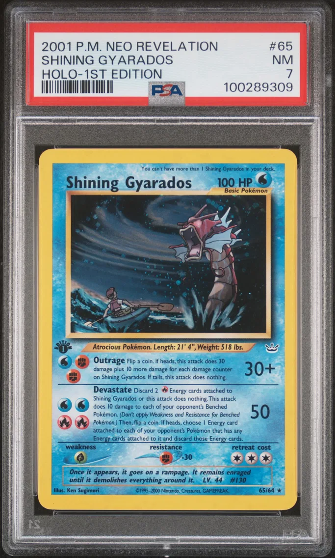 2001 #65 Shining Gyarados-Holo 1st Edition PSA 7 Neo Revelation