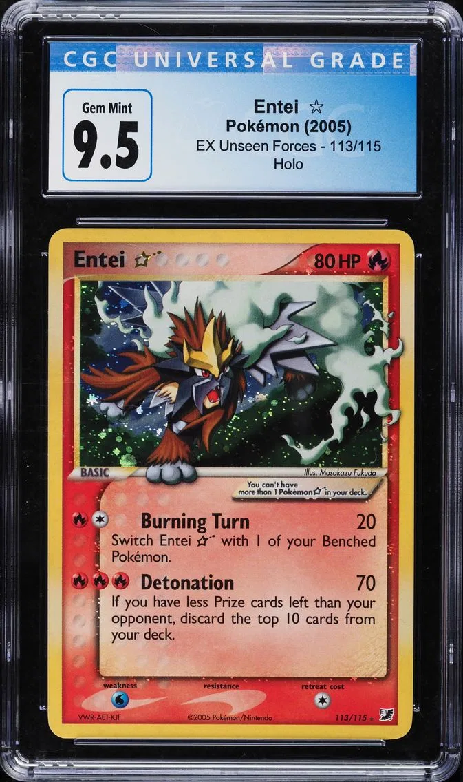 2005 #113 Entei-Holo CGC 10 EX Unseen Forces Pokemon